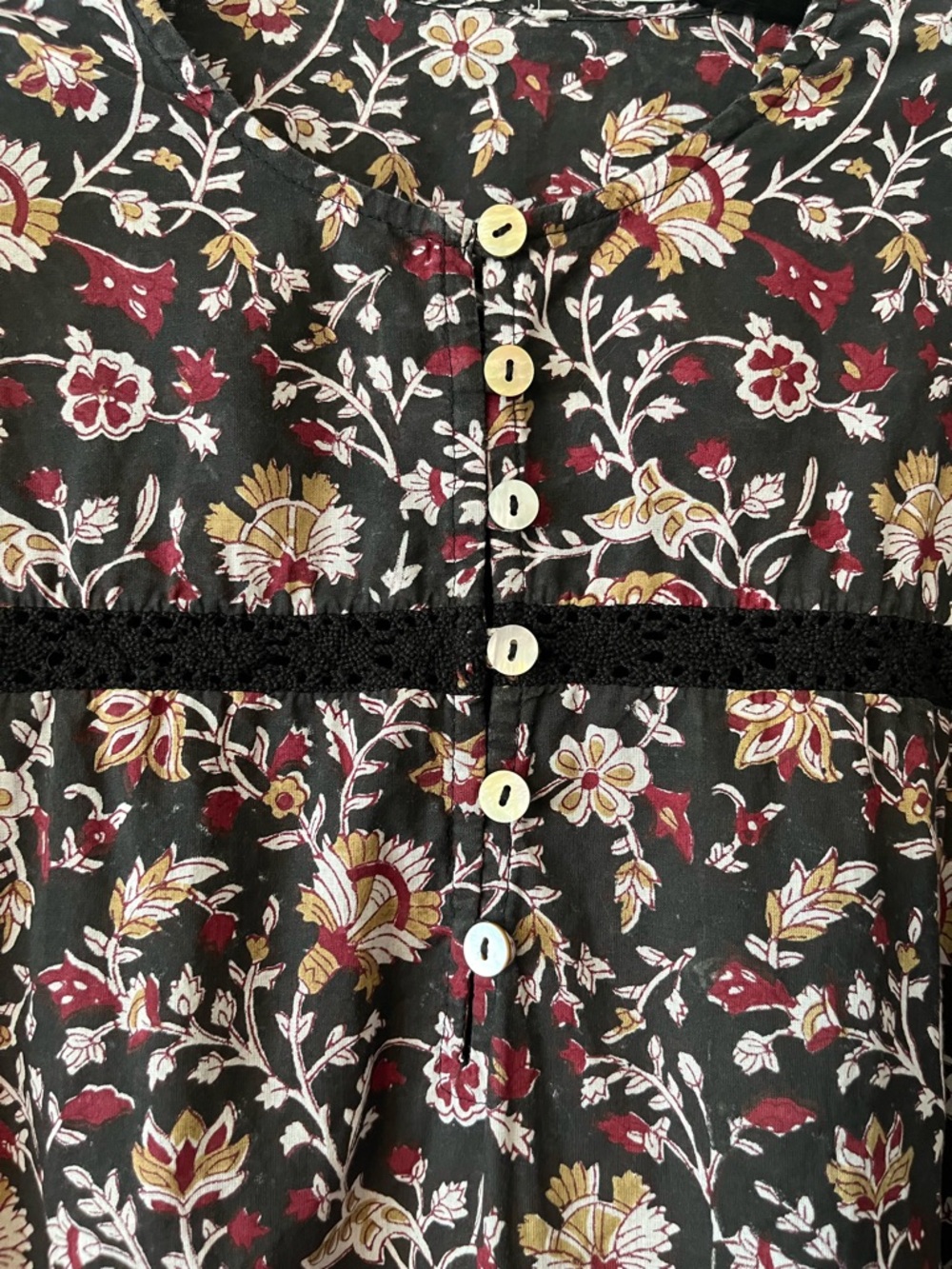 Cleobella Lotus Midi Dress Lolita Block Print Long Sleeve Organic Cotton Lined - Picture 7 of 14
